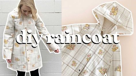 Raincoat Diy, Wardrobe Video, Raincoat Pattern, Cute Raincoats, Raincoat Fashion, Kids Clothes Diy, Girls Raincoat, Tent Fabric, Fall Sewing