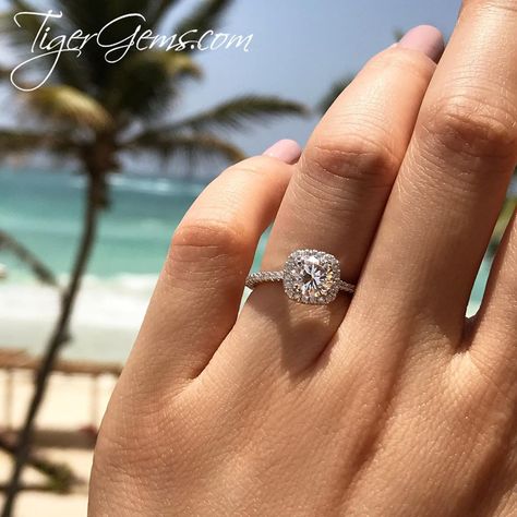 Wedding Rings Halo Cushion, Bride Essentials, Square Halo Ring, Square Halo Engagement Rings, Cute Promise Rings, Elegant Wedding Rings, Dream Wedding Ring, Cushion Halo Engagement Ring, Round Halo Engagement Rings