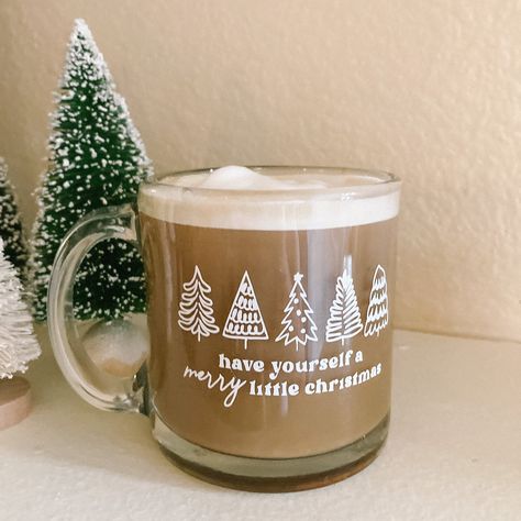 This 13 oz glass is perfect for any hot or iced beverage! This mug is a sweet reminder to slow down and enjoy the meaning of Christmas (Luke 2).  All glasses are made with permanent vinyl.  Care Instructions: - Hand wash only - Do not soak - Do not scrub over the design - Not dishwasher safe - Not microwave safe Where to find/contact us? Instagram: @hellohoneydesignscompany Silhouette Cameo Projects Beginner, Mug Noel, The Meaning Of Christmas, Glassware Crafts, Cricut Christmas Ideas, Coffee Glasses, Christmas Glasses, Luke 2, Christmas Vinyl