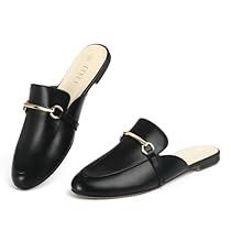 Buckle Flats, Backless Loafers, Black Mules, Buckled Flats, Women Flats, Latest Shoe Trends, Black Snake, Women's Mules, Womens Mules