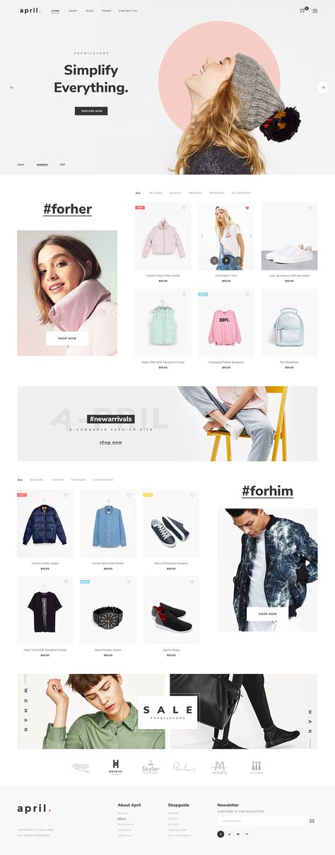 Shopping Website Design, Cv Website, Design For Clothing, Fashion Web Design, Fashion Website Design, Minimalist Theme, Ui Ux 디자인, Ecommerce Website Template, Web Design Mobile