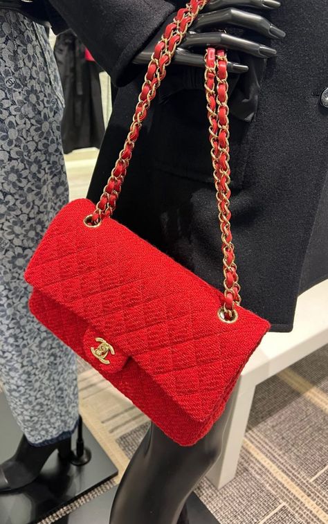 Red Chanel Bag, Red Chanel, Red Bag, Chanel Bag, Bags Designer, Chanel, Red, Clothes