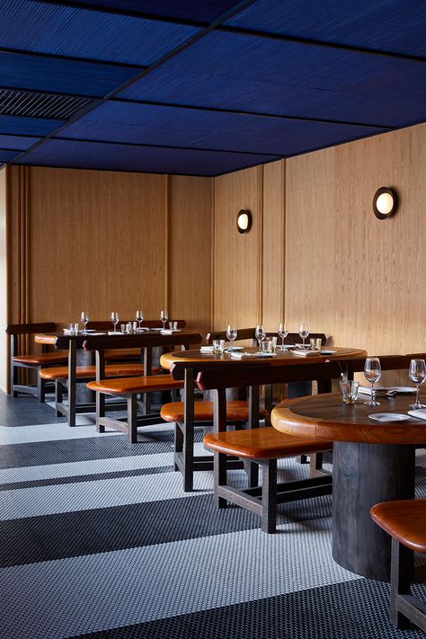 ace hotel kyoto by kengo kuma + commune design pays homage to the city's creative spirit Greek Hotel Aesthetic, Sky Village, Penny Tile Floors, Commune Design, Precast Concrete Panels, Resto Bar, Bamboo Ceiling, Lantern Craft, Timber Ceiling