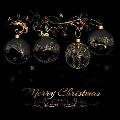 2015 christmas black background with glass baubles vector 04 - https://www.welovesolo.com/2015-christmas-black-background-with-glass-baubles-vector-04/?utm_source=PN&utm_medium=welovesolo59%40gmail.com&utm_campaign=SNAP%2Bfrom%2BWeLoveSoLo Christmas Black And Gold, Victorian Candles, Merry Christmas Background, Merry Christmas Wallpaper, Merry Christmas Images, Vector Christmas, Merry Christmas Wishes, Twelve Days Of Christmas, Christmas Happy New Year