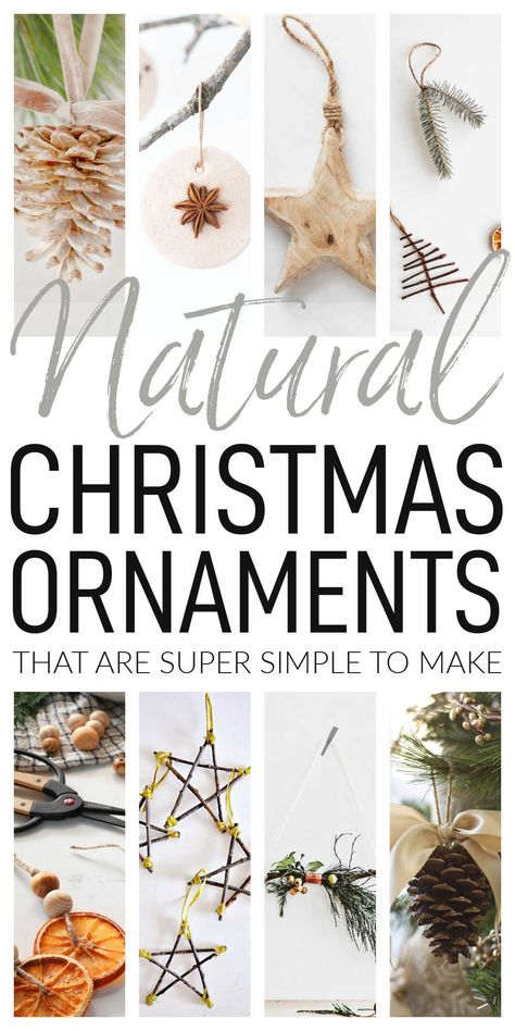 Simple Rustic Farmhouse, Natural Tree Ornaments Diy, Homemade Nature Ornaments, Natural Ornaments Christmas Tree, Christmas 2024 Trends Diy, Diy Nature Ornaments, Natural Christmas Tree Ornaments, Handmade Christmas Ornaments Unique, Natural Christmas Ornaments Diy