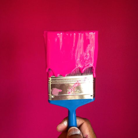 Forward fushia by Sherwin Williams Best Hot Pink Paint Color, Hot Pink Wall Paint, Hot Pink Paint, Colorful Maximalist Decor, Pink Painted Walls, Colorful Maximalist, Hot Pink Walls, Beer Truck, Pink Paint Colors