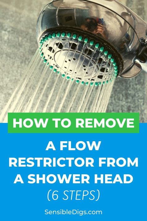 Flow restrictors will reduce the amount of water coming through your shower head. If you're not thrilled with this, you might want to take yours out. Follow our simple 6 step guide to getting it done properly. #showerideas #showerremodel #showerfaucet #showerheads #showering #bathroomideas #homerenovationideas Dripping Faucet, Water Saving Shower Head, Bathroom Hacks, Working Mom Tips, Plumbing Problems, Low Water Pressure, Shower Fixtures, Natural Cleaners, Handheld Shower Head