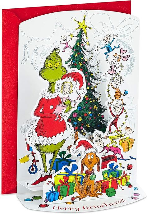 Amazon.com: Hallmark Grinch Boxed Christmas Cards, Merry Grinchmas Paper Craft (8 Displayable Pop Up Cards and Envelopes) : Everything Else Rustic Christmas Cards, Hallmark Christmas Cards, Grinch Decor, Pop Up Christmas Cards, 3d Christmas Cards, 3d Display, Pop Up Greeting Cards, Boxed Christmas Cards, Merry Grinchmas