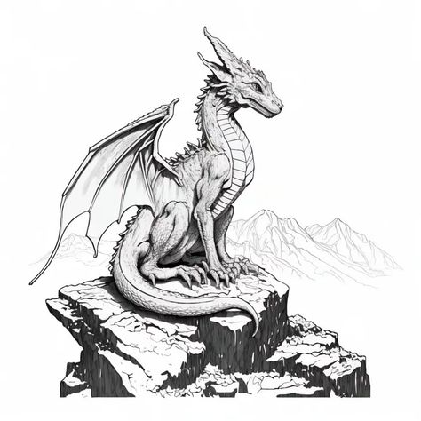 Realistic Dragon Drawing, Cool Dragon Drawings, Dragon Head Drawing, Dragon Eye Drawing, Imagination Drawing, Dragon Coloring Pages, Realistic Dragon, Dragon Tattoo Art, Dragon Coloring