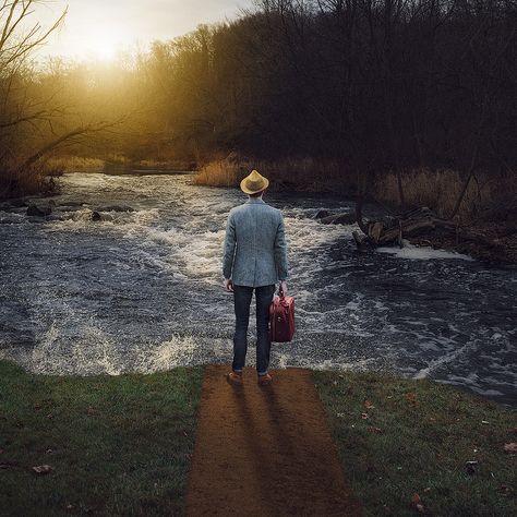 282/365 - The Traveler and the River Logan Zillmer, Conceptual Photo, Computer Art, Soul Art, Photo Projects, New Series, A Series, Fine Art Photography, Beautiful Photo