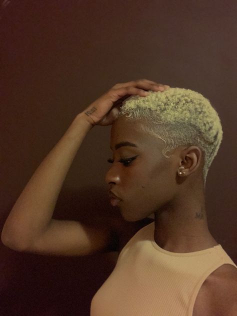 Shaved Black Women Hairstyles, Twa Black Women, 4c Buzz Cut Black Women, Buzzcut Dyed Hair Black Women, Low Cut Hair Black Women Designs, Female Buzzcut Black Women, Blonde Twa Black Women, Blonde Buzzcut Woman Black, Bald Fade Women Black