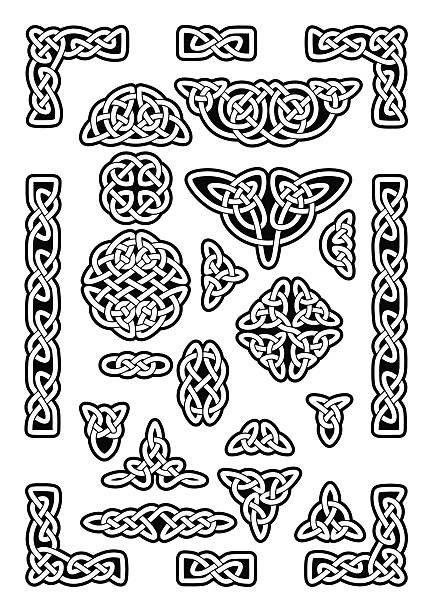 878 Celtic Knot Border Stock Photos, Pictures & Royalty-Free Images - iStock Viking Knotwork, Celtic Folklore, Celtic Knot Tattoo, Viking Pattern, Art Viking, Symbole Viking, Celtic Ornaments, Knot Tattoo, Celtic Tattoo