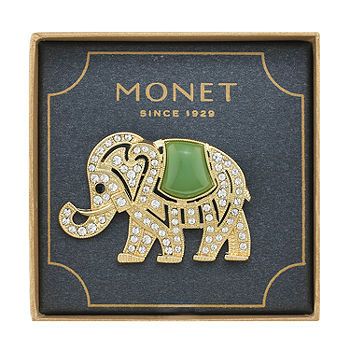 Monet® Crystal and Green Stone Elephant Pin, Color: Mult - JCPenney Class Reunion Decorations, Reunion Decorations, Majestic Elephant, Elephant Pictures, Elephant Jewelry, Monet Jewelry, Jewelry Pins, Easy Gifts, Green Stone