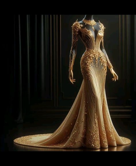 Royal Dresses Fantasy, جورج حبيقة, Chic Outfits Edgy, Extravagant Outfits, Golden Globes Red Carpet, Golden Dress, Royal Dresses, Goddess Dress, Fantasy Gowns