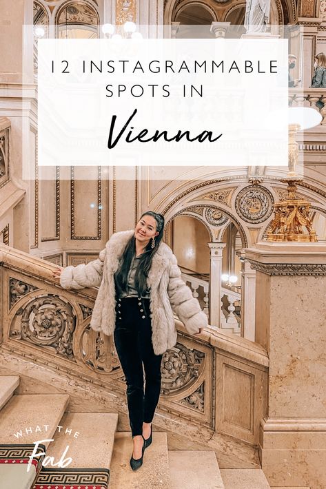 The 12 BEST Vienna Instagram Spots You Don't Want To Miss Outfits For Vienna Winter, Vienna Fall Outfit, Vienna Outfits Winter, Winter Vienna Outfit, Vienna State Opera House, Winter In Vienna Outfits, Vienna Style Outfits, Vienna Photoshoot Ideas, Vienna Austria Outfits Winter