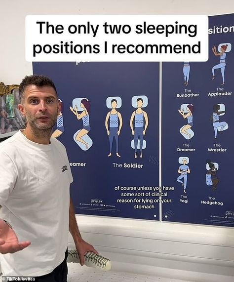 Posture expert reveals there are only TWO sleep positions you should be using if you want to maintain a healthy back and spine | Daily Mail Online Followers On Tiktok, Sleep Posture, Sleep Positions, Healthy Spine, Side Sleeping, How To Sleep, Ways To Sleep, Trying To Sleep, Foam Pillow