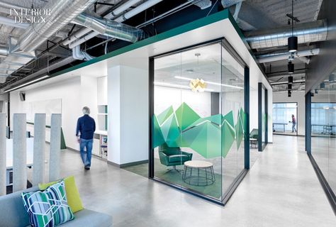 5 Most Popular Offices of 2016 Gray Interior Doors, Office Graphics, Exposed Ceilings, Innovative Office, Corporate Office Design, Innovation Centre, Glass Office, Corporate Interiors, Glass Walls