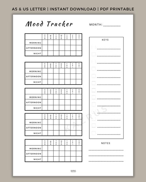 Daily Mood Tracker Template, Mood Tracker Template, Journal Dividers, Bullet Journal Dividers, Daily Mood Tracker, Mood Tracker Printable, Notebook Therapy, Journal Mood Tracker, Mood Journal