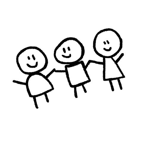 Stick Figure Friends, Three Stickman Friends, 3 Friends Drawing, Stick Figure Tattoo, Face Pictures, Drawings Of Friends, Blue’s Clues, Sketches Tutorial, Blues Clues