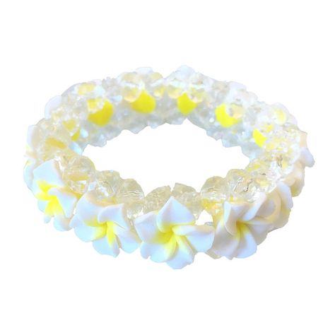 White Plumeria, Hawaiian Bracelets, Hawaiian Plumeria, Plumeria Flowers, Hawaiian Theme, Hawaiian Jewelry, Clear Beads, Jewelry Tattoo, Kawaii Jewelry