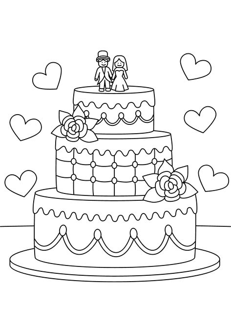 Bride And Groom Pictures - Lol Coloring Pages Wedding Colouring Book, Bride And Groom Coloring Pages, Bride Coloring Pages, Wedding Cake Logo, Wedding Cake Strain, Wedding Cakes Dog, Groom Colours, Puppy Wedding, Kids Table Wedding