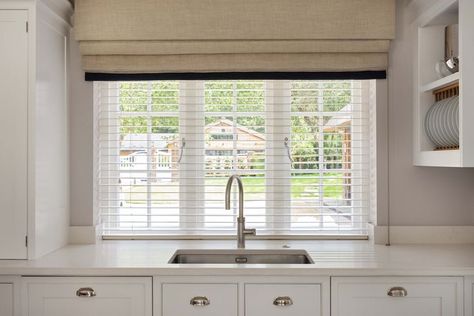 Beautiful Blinds, Kitchen Window Treatments, Roman Blind, Living Room Decor Cozy, Interior Design Portfolio, Kitchen Window, Isle Of Wight, Dream Home Design, Luxury Interior Design