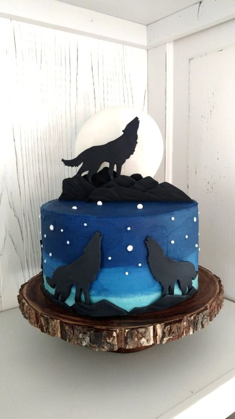 #Howling Wolf Cake Wolf Cakes Birthdays Wolves, Wolf Themed Birthday Cake, Wolf Cupcakes Birthday, Wolf Birthday Decorations, Wolf Cake Birthdays, Wolf Party Decorations, Wolf Theme Cake, Wolf Cakes For Kids, Wolf Party Ideas For Kids