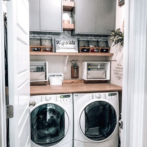 Small Utility Room Ideas, Washer Dryer Closet, Closet Pictures, Utility Room Organization, Small Utility Room, Make A Closet, Custom Laundry Room, White Laundry Rooms, Small Laundry Room Makeover