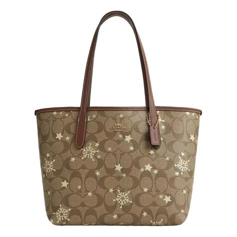 Coach Mini City Tote In Signature Canvas With Star And Snowflake   | eBay Mini City, Signature Canvas, Bags Handbags, Bag Lady, Brand New, Stars, Canvas