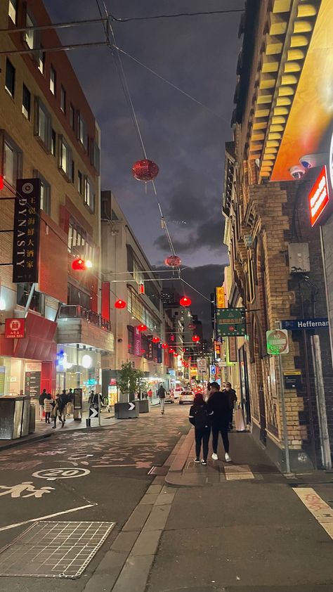 Melbourne Night Aesthetic, Melbourne City Aesthetic, Melbourne Australia Aesthetic, Chinatown Melbourne, Chinatown Aesthetic, Melbourne Nightlife, Australian Alps, Melbourne Australia City, Melbourne Aesthetic