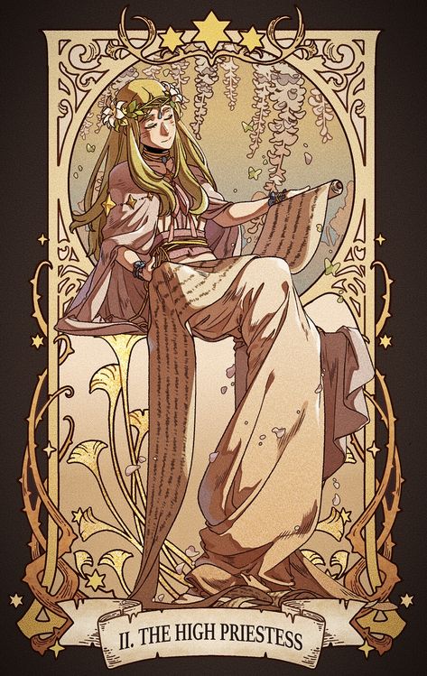 The High Priestess Tarot Card Art, Fantasy Priestess Art, High Priestess Aesthetic, Tarot High Priestess, Priestess Art, Cartas Ideas, The High Priestess Tarot Card, The High Priestess Tarot, High Priestess Tarot