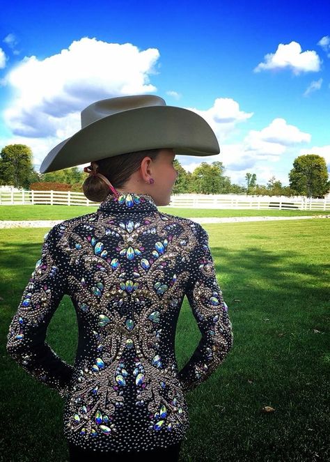 Custom Western Showmanship Jacket Western Pleasure Jacket, Western Pleasure Outfit, Showmanship Outfit, Showmanship Jacket, Western Show Clothes, Beads Clothes, Western Show Shirts, Ribbon Collar, Horse Show Clothes