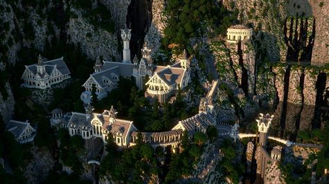 Rivendell Minecraft Style | Minecraft Inspiration | Pinterest ... Minecraft Middle Earth, Minecraft Palace, Minecraft House Decor, Elven City, Cottage Minecraft, Blossom House, Minecraft Banner Designs, Fairy Village, All Minecraft