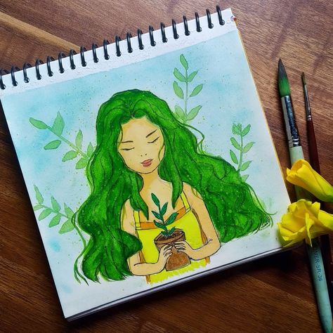 G o G r e e n !! 🌱💚 World Environment day..🌍🌱 . . Material used: Brustro Artist Watercolour @brustro_official . Picture reference: pinterest @pinterestindia . . . #worldenvironmentday2022 #gogreen Environment Day Painting Ideas, Drawing For World Environment Day, Drawing On Environment Day, Drawing On World Environment Day, Drawing For Environment Day, Environment Day Drawing Ideas, World Environment Day Drawings, Environment Day Drawing, Save Water Poster Drawing