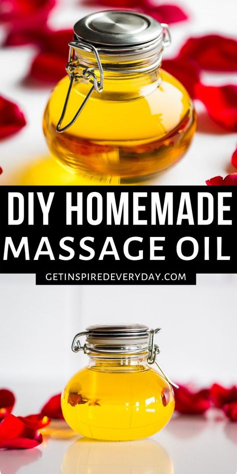 Message Oil Essential Oils, Herbal Massage Oil Recipe, Message Oil Recipe, Diy Body Massage Oil, How To Make Massage Oil Recipe, Essential Oil Massage Recipe, Herbal Massage Oil, Body Massage Oil Recipe, Best Oil For Body Massage