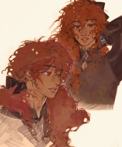 Orange Hair Male Character Art, Curly Hair Character Design Male, Curly Red Hair Character Design, Hair Laying Down Reference, Red Skin Character Design, Curly Ginger Hairstyles, Ginger Male Character Art, Fire Hair Oc, Dark Skin Red Hair Character Art