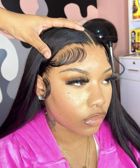 Buss Down Middle Part Wig, Buss Down Middle Part, Middle Part Wig, Sew In Wig, Middle Part Hairstyles, Frontal Wig Hairstyles, Protective Hairstyles Braids, Frontal Hairstyles, Hair Laid