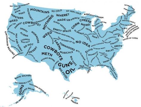 Map of American Stereotypes Living In London, British People, U.s. States, Us Map, Geography, The United States, United States, Map, Humor