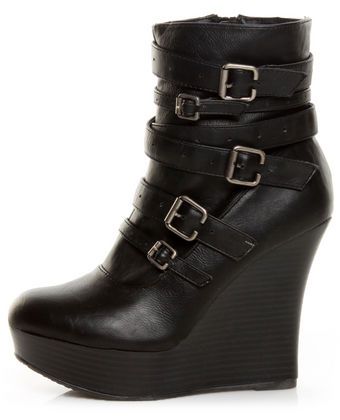 vegan and hot Wedge Heels Black, Fabulous Shoes Heels & Wedges, Trendy Black High-top Wedge Boots, Black Leather Punk Wedge Boots, Black High Heel Punk Wedge Boots, Black High-top Wedge Boots With Chunky Platform, Casual Black Lace-up Wedge Boots, Steampunk Shoes, Gothic Boots