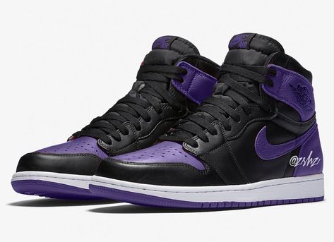 Air Jordan 1 High OG “Court Purple” Releasing Spring 2020 Prowler Jordans, Dark Purple Sneakers, Purple Shoes Outfit, Purple Jordans, Jordan 1 Low Purple, Air Jordan 1 Court Purple, Jordan 1 Court Purple, Jordan 1 Black, Retro Basketball Shoes