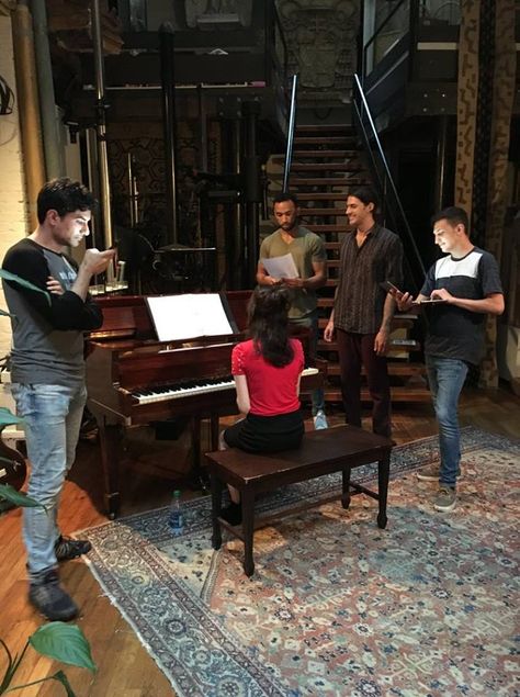 This photo of DEVRA SIEDEL seated at the piano was taken at the very first music rehearsal for "Captain Filthy Fred", which is the outrageous, new, Off-Broadway Musical written by Marika Barnett and Istvan L. Ver, with music by Alan Wurman and musical arrangements by Victor Kong. The World Premiere was held LIVE on stage at the La Mama Ellen Stewart Theatre, in lower Manhattan, New York City, on June 21st - 23rd, 2018. (Photo: Zsolt Rozsavolgyi) Once Musical, Musical Theatre Rehearsal, Broadway Rehearsal, Musical Rehearsal, Theatre Rehearsals, Vision Board Photos, Broadway Musical, Lower Manhattan, Manhattan New York