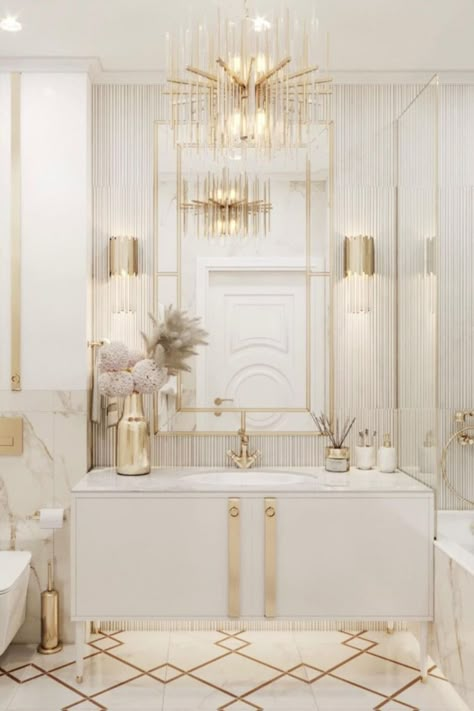 Design Interior Baie, Bathroom Decor Luxury, Luxury Bathrooms, Bathroom Design Decor, Bathroom Design Luxury, Decor Baie, Decor Luxury, Elegant Bathroom, Powder Rooms