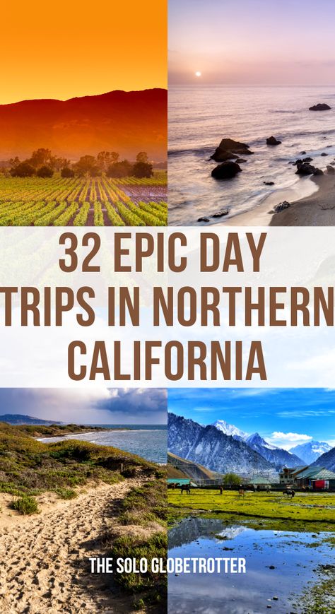 When it comes to captivating day trips in Northern California,the region is a haven of breathtaking landscapes and hidden gems waiting to be explored.Enveloped by the Pacific coastline,this dramatic area offers many natural wonders that draws adventurers,nature enthusiasts,and curious travelers alike.In this post,I have covered the gorgeous places for perfect day trips in California,ideas for bay area day trips,one day trips in California and the best spots for one day getaways in California. California Day Trips, Day Trips In California, Bay Area Day Trips, Bay Area Travel, Camping Usa, Destination Vacation, Long Weekend Getaways, Gorgeous Places, Bay Area California