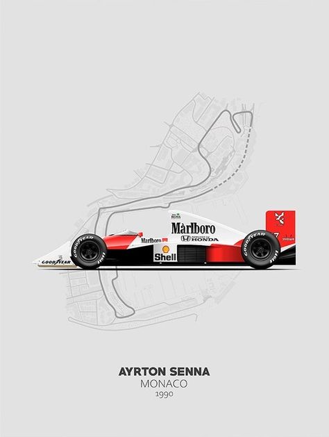 Vintage F1 Poster, F1 Cartoon, 1990 Poster, Senna Poster, F1 Poster Design, Vintage Racing Poster, Aryton Senna, Grand Prix Posters, Motorsport Art