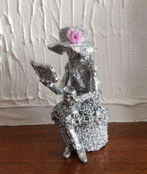 Tin Foil People, Tinfoil People Art, Tinfoil Sculptures, Aluminum Foil Sculpture, Tin Foil Art Sculpture, Tin Foil Figure Sculpture, Foil Sculptures, Aluminum Foil Crafts, Tin Foil Art