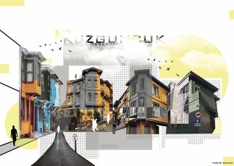 Kuzguncuk site analysis collage  #architecture #collage #design #siteanalysis #collageart Site Collage Architecture, Site Analysis Collage, Site Analysis Poster, Case Study Architecture, Architecture Analysis, Site Analysis Architecture, Collage Architecture, Section Drawing, Architecture Presentation Board