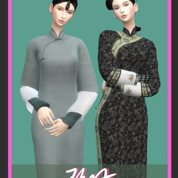 The promotion of palace maids in the Qing Dynasty - 11 spring and summer Manchu attire | XuanZi-Sims on Patreon Sims 4 Qing Dynasty Cc, Sims 4 Ancient China Cc, Sims 4 Chinese Clothes, Qing Dynasty Hair, Chinese Dynasty, Chinese Palace, Ancient Korea, Chinese Traditional Clothing, Green Spring