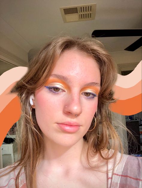 1970s Makeup Looks, 70s Orange Makeup, Elton John Makeup, That 70s Show Makeup, Elton John Makeup Look, 70s Inspired Makeup Hippie, Simple 70s Makeup, 70s Makeup Look Hippie, 70s Eyeshadow 1970s Makeup