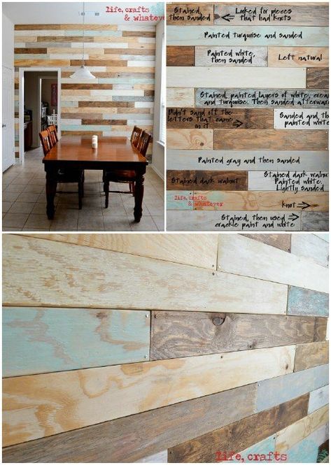 Plank Wall- fun, colourful and a great surface to directly pin work, research and inspiration Diy Wood Wall, Wood Plank Walls, Pallet Walls, Wood Accent Wall, Plank Walls, Pallet Wall, Diy Holz, Style Deco, Dining Room Kitchen