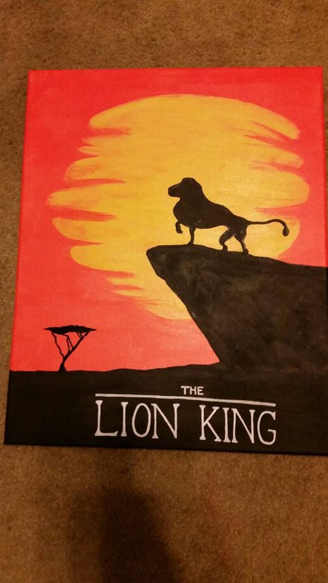 Check out this item in my Etsy shop https://www.etsy.com/listing/248537501/lion-king-acrylic-painting Lion King Sunset, Disney Art Diy, Sasuke Drawing, King Painting, Disney Canvas Art, Spring Art Projects, Disney Canvas, Canvas Art Projects, Disney Ideas